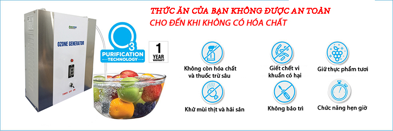 may ozone khu doc thuc pham