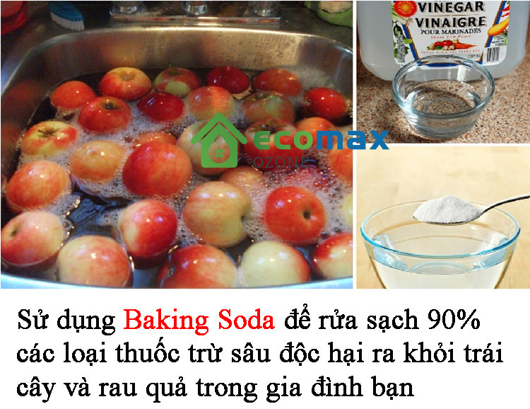 rửa táo bằng baking soda