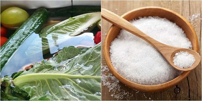 Ngâm rau trong nước muối